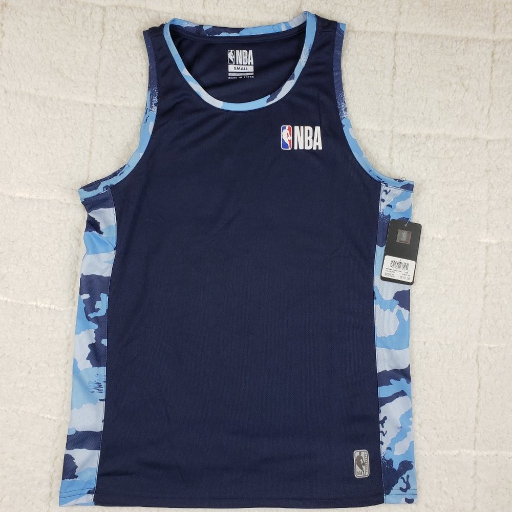 NBA NEW MEN'S 46 T-SHIRT BLUE/BLU CAMO  SIZE SMALL